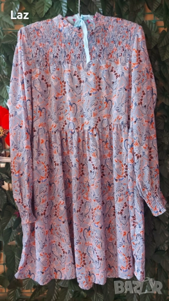 дизайнерска дамска рокля с дълъг ръкав, снимка 1