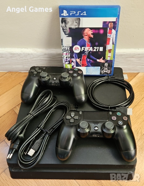 Playstation 4 Slim 500GB PS4 Плейстейшън конзола 2 джойстика PS FIFA, снимка 1