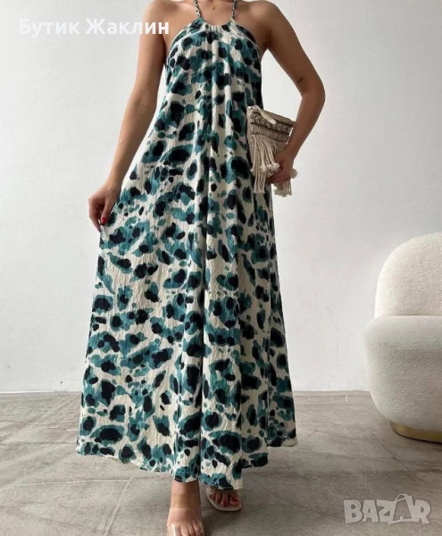 Дълга ефирна рокля с отворен гръб, снимка 1