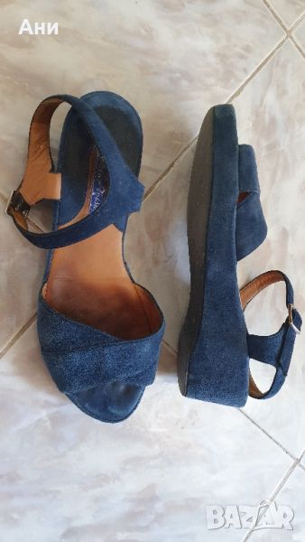 сини сандали от естествена кожа N°38, снимка 1