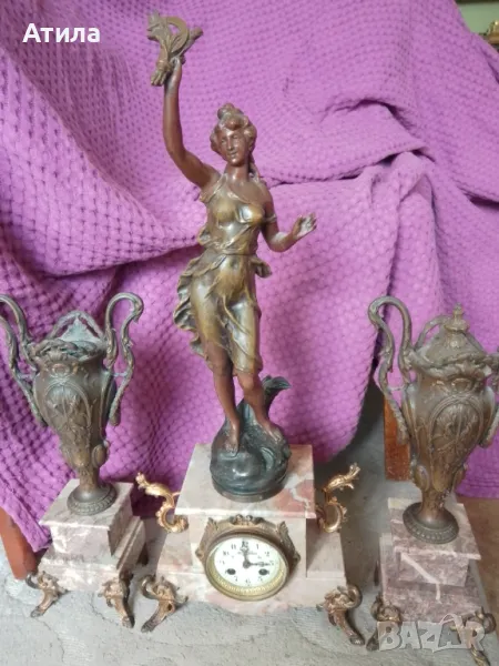 часовник каминен настолен 69/57 см, снимка 1