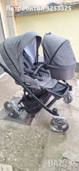 Комбинирана детска количка - 3 в 1 за близнаци, снимка 1