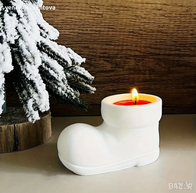 3D Ботуш силиконов молд форма свещи гипс сапун смола фондан шоколад, снимка 1