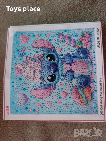 15*15см Диамантен гоблен + Рамка Lilo and Stitch Лило и Стич , снимка 3 - Рисуване и оцветяване - 52435643