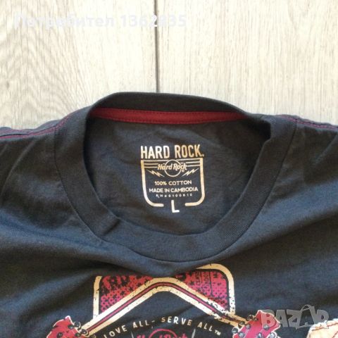 НОВА 100 % оригинална сива тениска HARD ROCK размер L / XL от Германия, снимка 6 - Тениски - 46155972