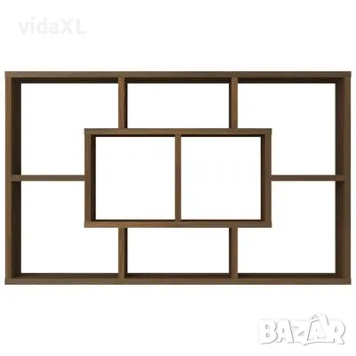 vidaXL Стенен рафт, кафяв дъб, 85x16x52,5 см, инженерно дърво(SKU:820462), снимка 3 - Други - 48510000