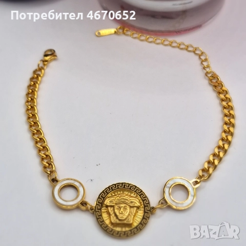 Мъжка гривна „Медуза“ от медицинска стомана с 18 карата златно покритие