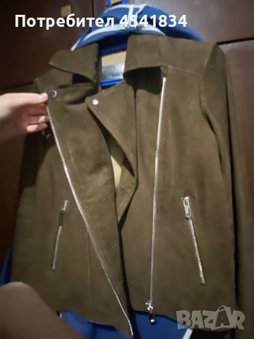 дамско яке Massimo Dutti от естествен велур, снимка 6 - Якета - 52093123