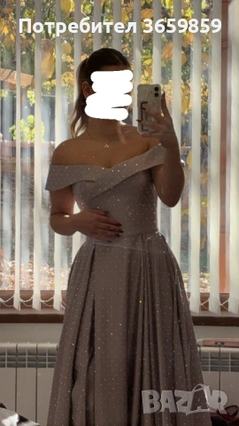 Лилава бална рокля с камъчета, снимка 5 - Рокли - 52795914