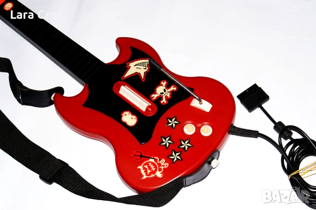 PS2 жична китара Плейстейшън Sony PlayStation 2 Guitar, снимка 2 - Аксесоари - 53243224