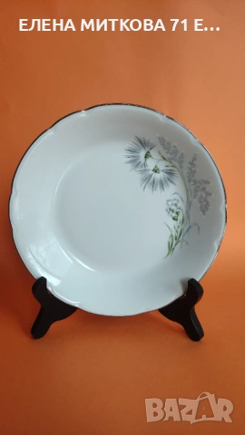 *Limoges France*чинии за основно и супа от блестящ бял порцелан платинен кант, снимка 7 - Чинии - 52136600