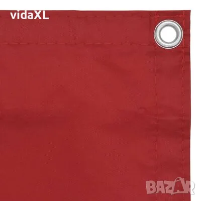 vidaXL Балконски параван, червен, 75x600 см, оксфорд плат(SKU:135035), снимка 4 - Градински мебели, декорация  - 49286264