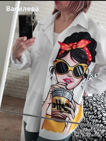 Риза с принт. , снимка 8 - Ризи - 52924991