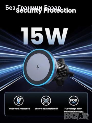 Ново Безжично Зарядно за Кола UGREEN MagSafe 15W за Айфон iPhone, снимка 3 - Аксесоари за Apple - 45660737