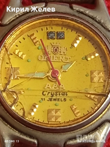 Стар марков дамски часовник ORIENT CRISTAL рядък модел 51847, снимка 6 - Дамски - 53491303