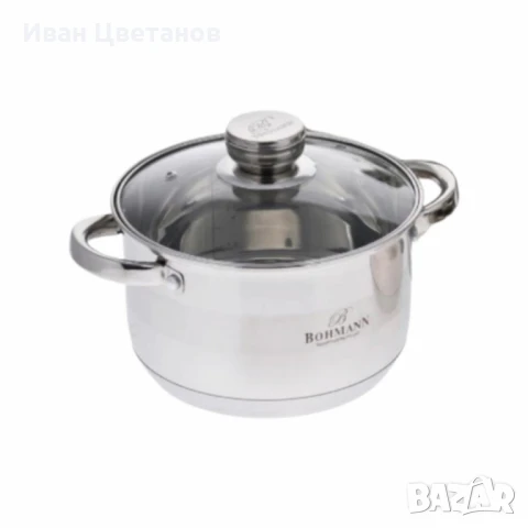 Тенджера от неръждаема стомана Bohmann с капак и термо дъно