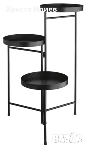 Метален цветарник Поставка за Саксия за цветя 3бр Декоративна стойка, снимка 3 - Стайни растения - 50468000