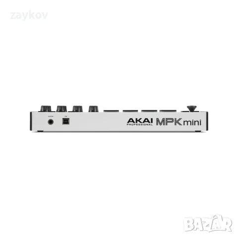 Midi клавиатура Akai MPK Mini Mk3, 25 клавиша, 8 прага, Бял, снимка 3 - Друга електроника - 49314311