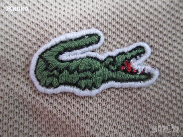 LACOSTE бежова тениска размер L., снимка 3 - Тениски - 45593134