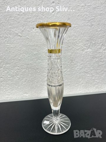 Стилна стъклена вазичка. №5546, снимка 2 - Антикварни и старинни предмети - 46387186