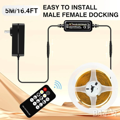 LED лента COB 2700K 5M, снимка 3 - Лед осветление - 53452756