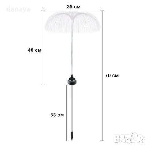 5770 Градинска соларна лампа Медуза, 70 см, снимка 8 - Градински мебели, декорация  - 49321261