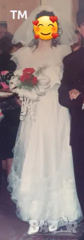 Булчинска рокла + було + чантичка +  ръкавици