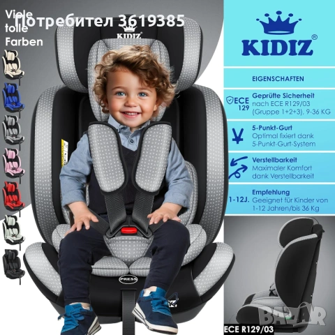 Детско столче за кола 9-36 кг  - НОВО  , снимка 2 - Столчета за кола и колело - 53757296