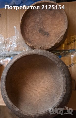 Стара битова дървена купа с капак., снимка 2 - Антикварни и старинни предмети - 46082345