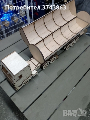 Дървен камион с място за бутилка , снимка 7 - Декорация за дома - 54162532