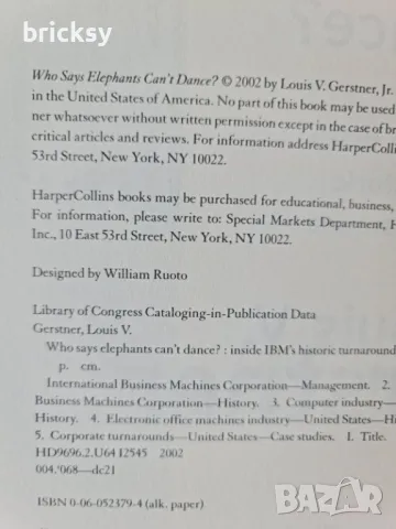 Who says elephants can't dance Louis Gerstner, снимка 3 - Специализирана литература - 49266845
