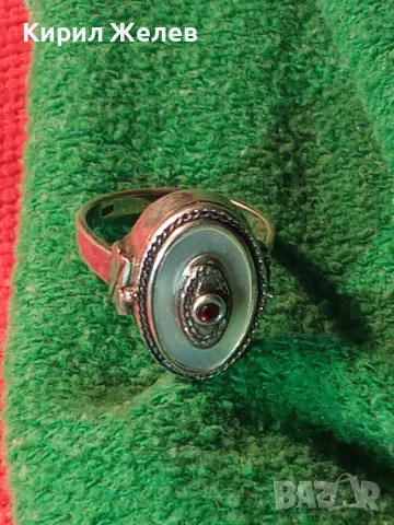Старинен СЕДЕФЕН СРЕБЪРЕН ПРЪСТЕН СРЕБРО ВИСОКА ПРОБА с 3 ПЕЧАТА и МИНИАТЮРЕН НАТУРАЛЕН РУБИН 49991, снимка 17 - Антикварни и старинни предмети - 49294855