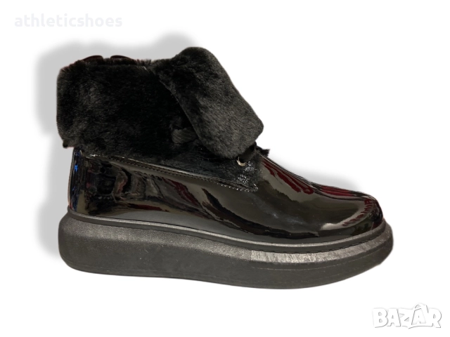 Дамски кецове отоплени в черно и сребристо, снимка 7 - Кецове - 47700152