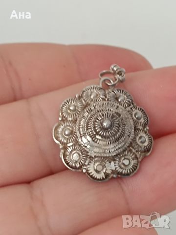 Възрожденска сребърна висулка ВБН, снимка 3 - Колиета, медальони, синджири - 46289851