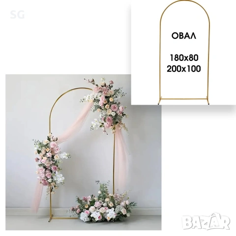Метална овална арка за балони 180х80, 200x100 см., снимка 3 - Декорация - 47067319