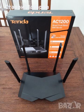 Нов безжичен Smart двубандов рутер Tenda AC6 v5.0 AC1200 с 4 антени състояние, снимка 2 - Рутери - 39948664