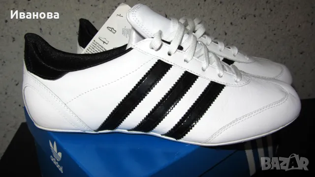Сникърси ADIDAS. Бели кожени маратонки, снимка 4 - Маратонки - 49611348
