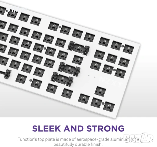 NZXT FUNCTION TENKEYLESS гейминг клавиатура, бяла, суичове Gateron Red, снимка 5 - Клавиатури и мишки - 53595669