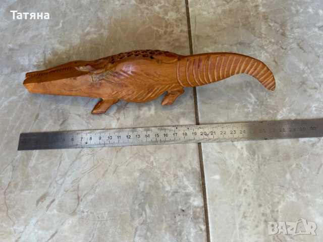 Дърворезба крокодил, снимка 3 - Декорация за дома - 54099168