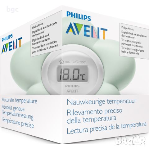 Цифров термометър за стая и баня с дигитален дисплей Philips AVENT SCH480/00 Бебета, снимка 2 - Други стоки за дома - 45431334