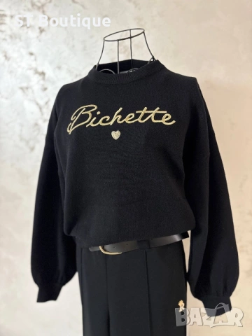 Дамска блуза с бродиран надпис, снимка 2 - Блузи с дълъг ръкав и пуловери - 53601983