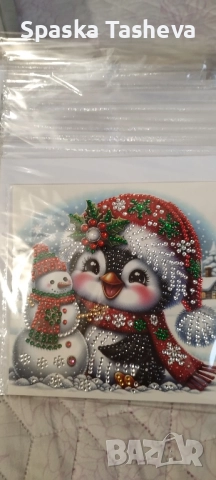 Диамантени коледни картички , снимка 12 - Декорация за дома - 52306935