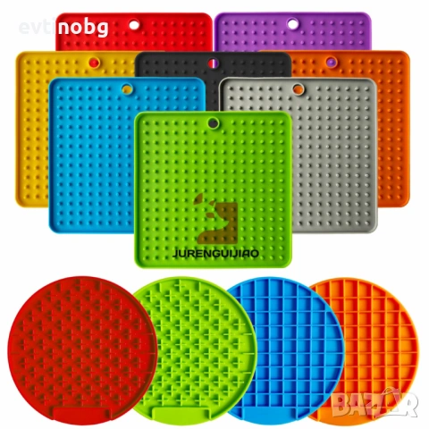 Силиконова вакуумна подложка за бавно хранене на домашни любимци / Форма: Кръг, Квадрат, снимка 2 - Други стоки за животни - 53876367