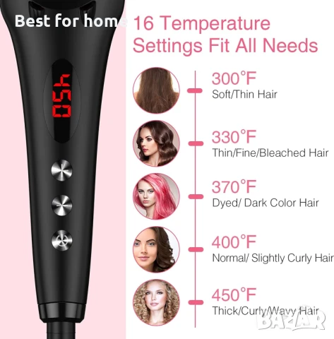 MiroPure 2 в 1 йонна четка за изправяне на коса  с 16 настройки, снимка 3 - Други - 50700166