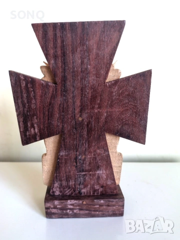 Ръчно Резбована Дървена Статуя На Исус Христос, снимка 5 - Икони - 53731840