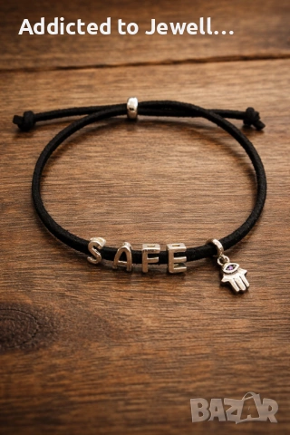 Сребърна гривна SAFE + Pandora Hamsa