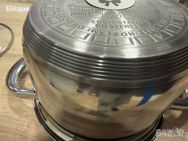 Комплект тенджери от неръждаема стомана – 12 части с капаци BXGG-001, снимка 9 - Съдове за готвене - 53389701