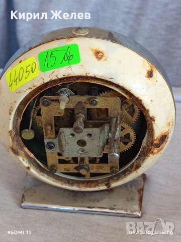 Стар механичен будилник SHANGHAI CHINA рядък за части ремонт КОЛЕКЦИЯ 44050, снимка 5 - Антикварни и старинни предмети - 51952657