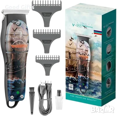 Машинка за подстригване VGR V-953 – Безжична, USB зареждане, Професионално оформление, снимка 8 - Машинки за подстригване - 50390249