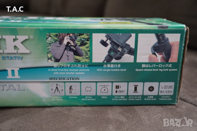 SLIK mini II  статив, снимка 2 - Чанти, стативи, аксесоари - 53106322